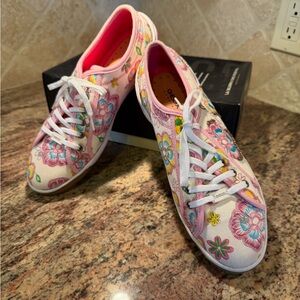Geox Pink Floral Women's Sneakers